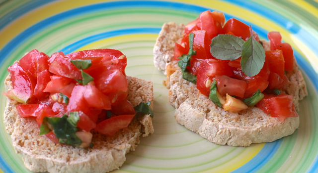 Bruschetta on Homemade Toasted Bread