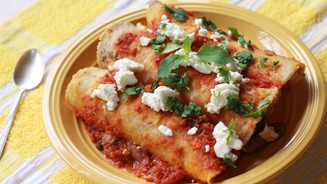 Cheesy Bean Enchiladas