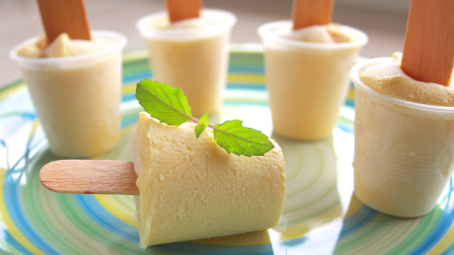 Fat Free Creamy Mango Buttermilk Popsicles