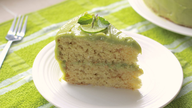 Lime Cake with Creamy Sweet Avocado Frosting