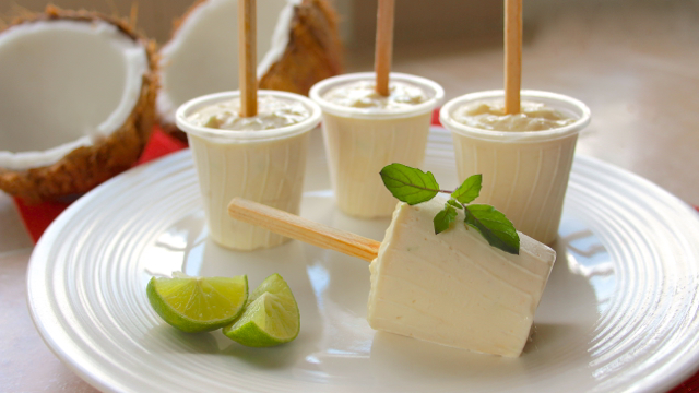 Super Creamy and Chunky Coconut Lime Shrikhand Popsicles
